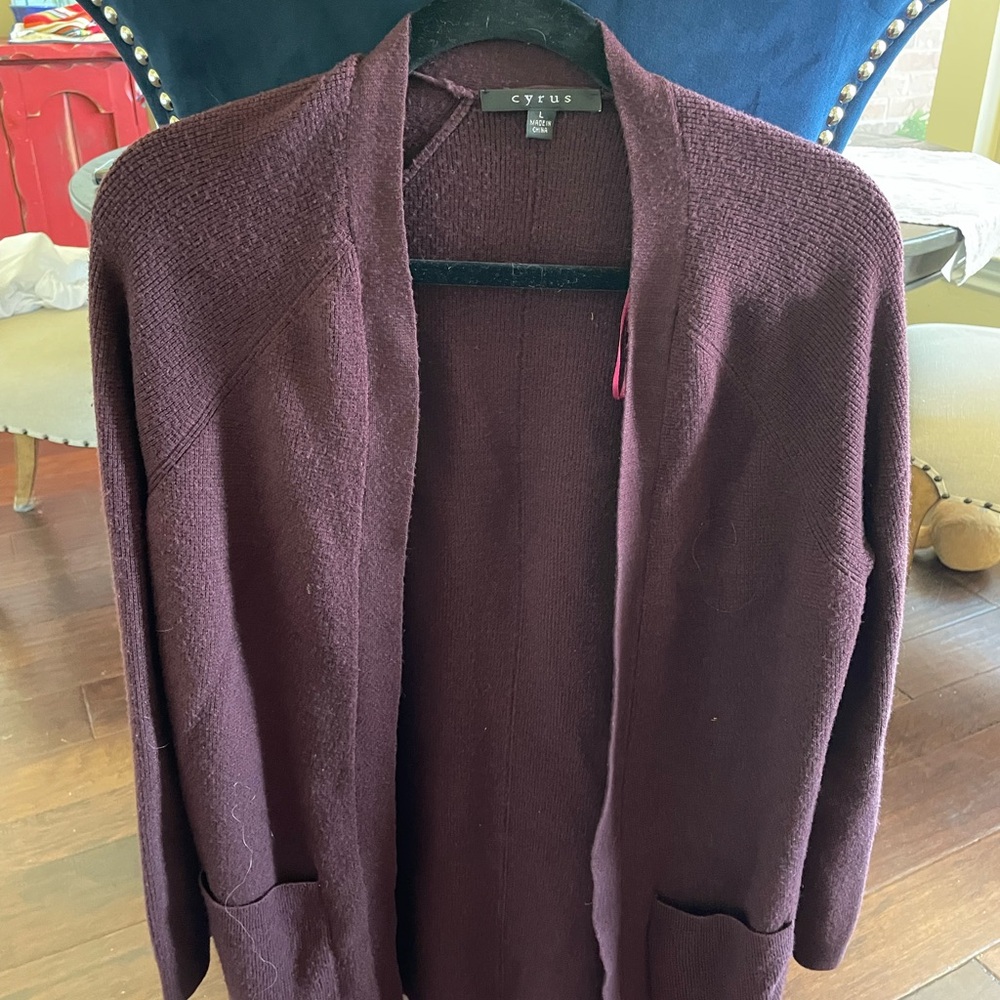 Cyrus Purple Knit Cardigan Sweater